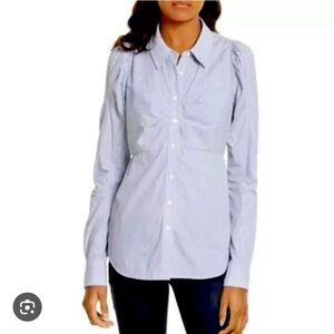Veronica Beard, Candice, blue and white pinstripe shirt